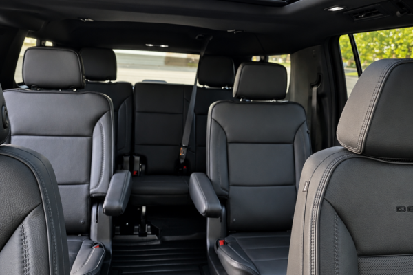 GMC Yukon XL Denali interior with second-row captain chairs
